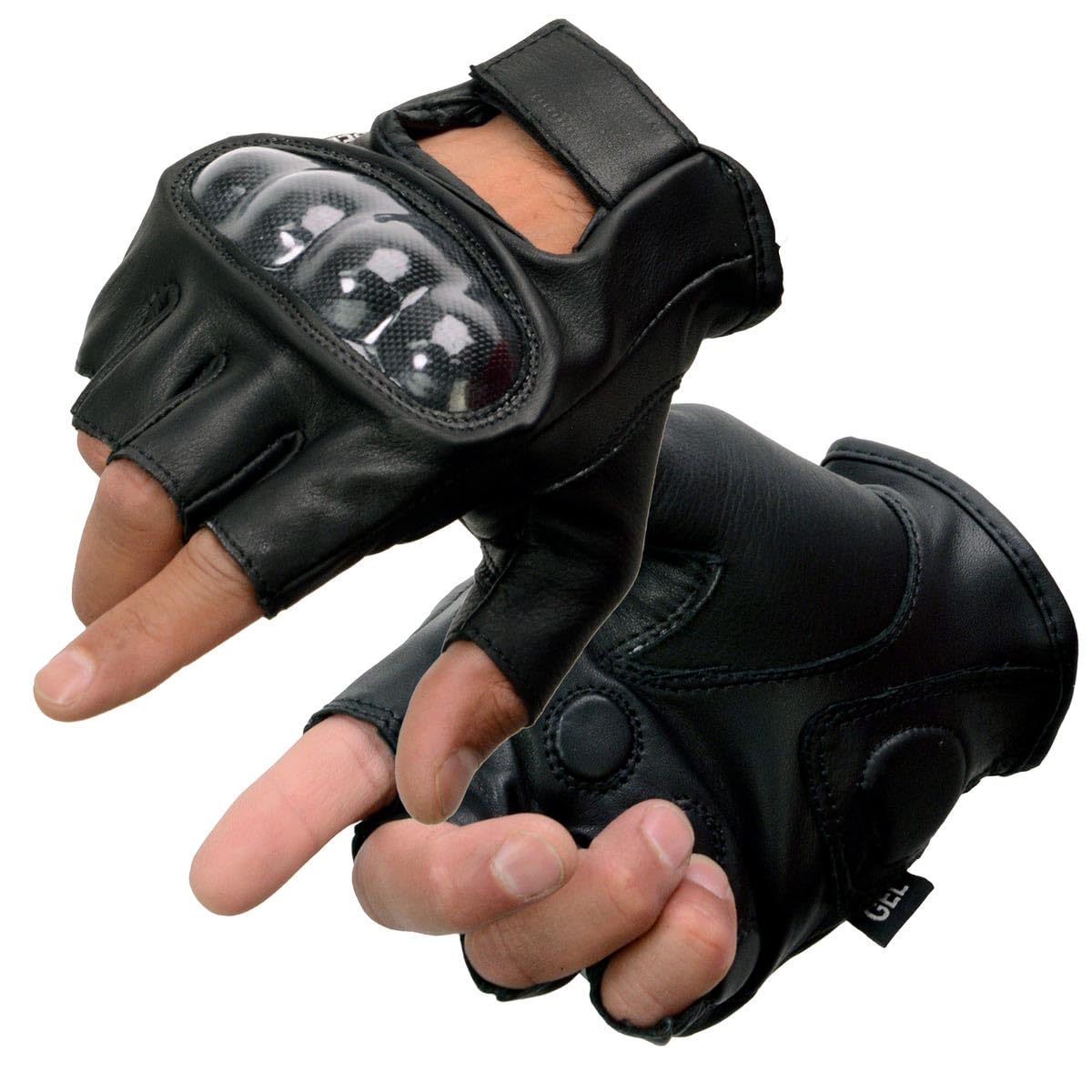 Milwaukee Leather Men's Fingerless Gloves - Premium Biker Gloves for Motorcycle Riding, Cycling & Outdoor Activities - Touchscreen Compatible Work Gloves for Cold Weather Protection