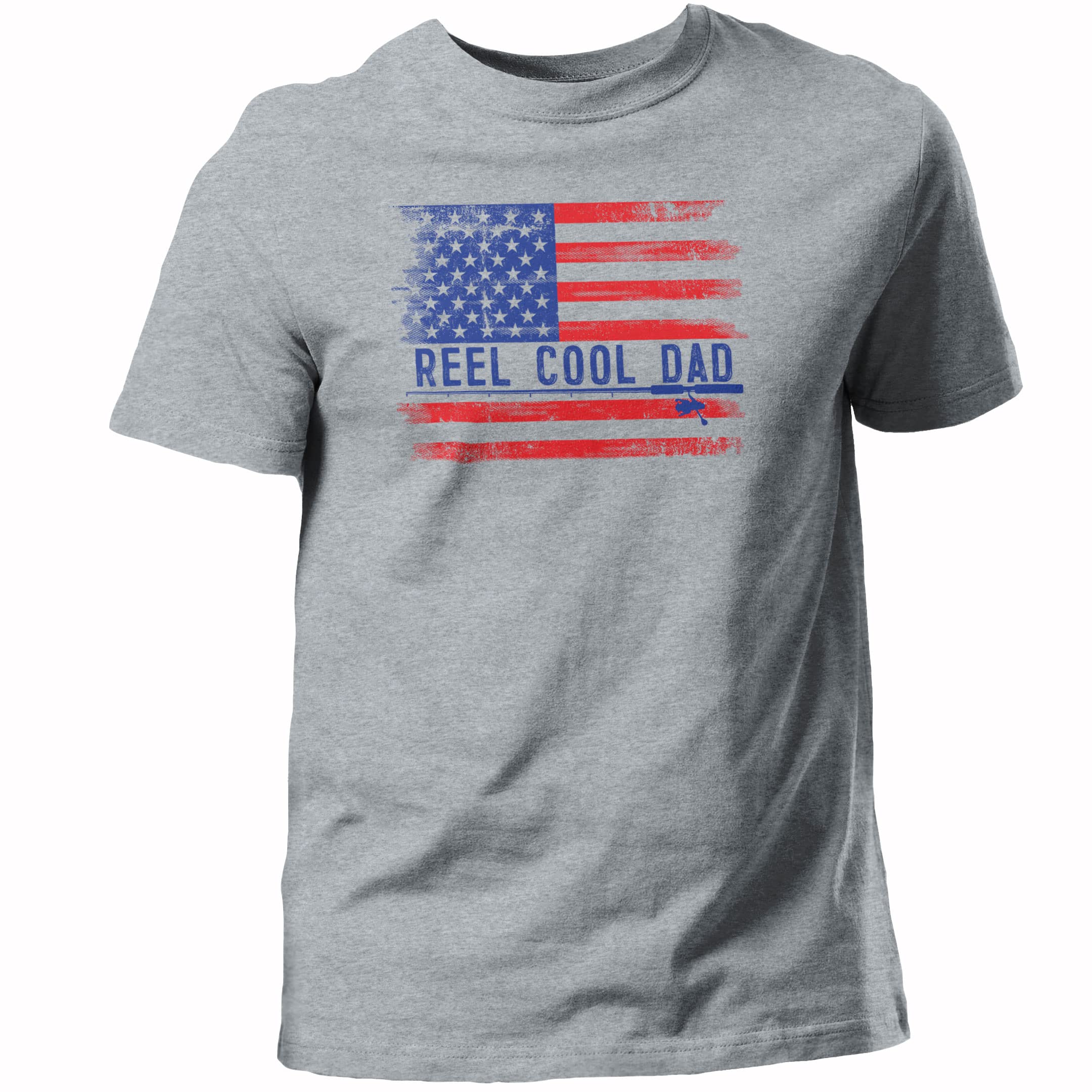 Reel Cool Fishing Shirt for Men - Funny Papa Shirt with American Flag & Master Baiter Bass Design - Perfect for Father's Day Gifts, Outdoor Fishing & Casual Wear