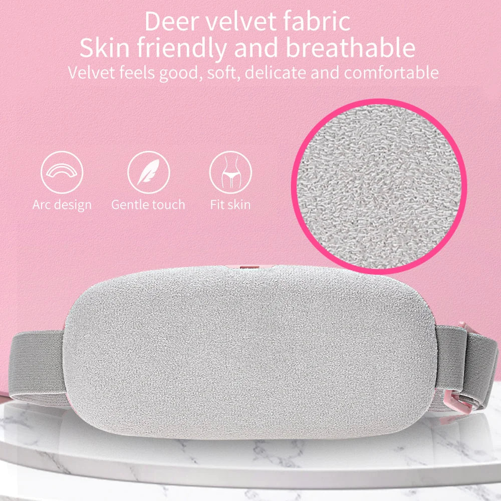 Electric Heating Menstrual Pad Belt with Vibration & Heat Therapy - Period Pain Relief for Women - Comfortable Cramp Relief at Home, Work or During Sleep