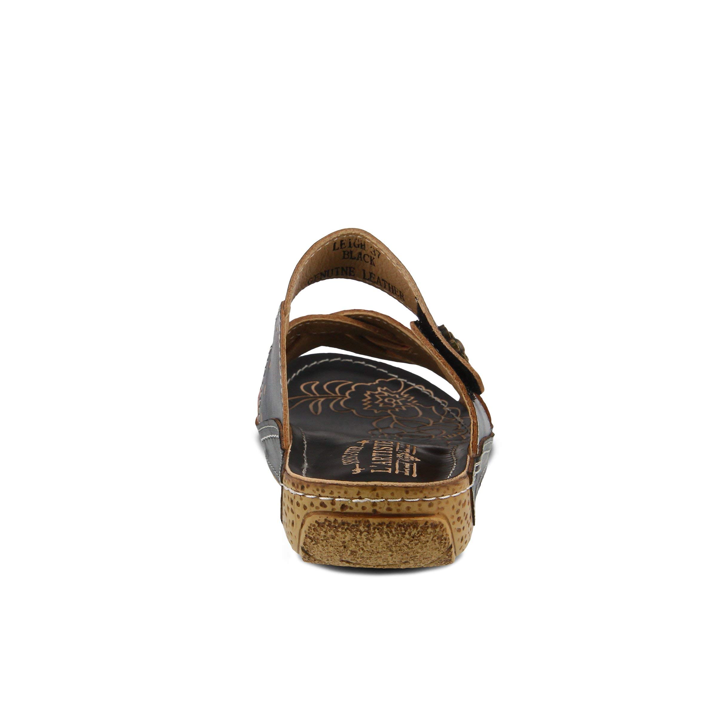 L'Artiste by Spring Step Women's Leigh Leather Slide Sandals - Comfortable Casual Slip-On Shoes for Summer, Beach & Vacation Outfits