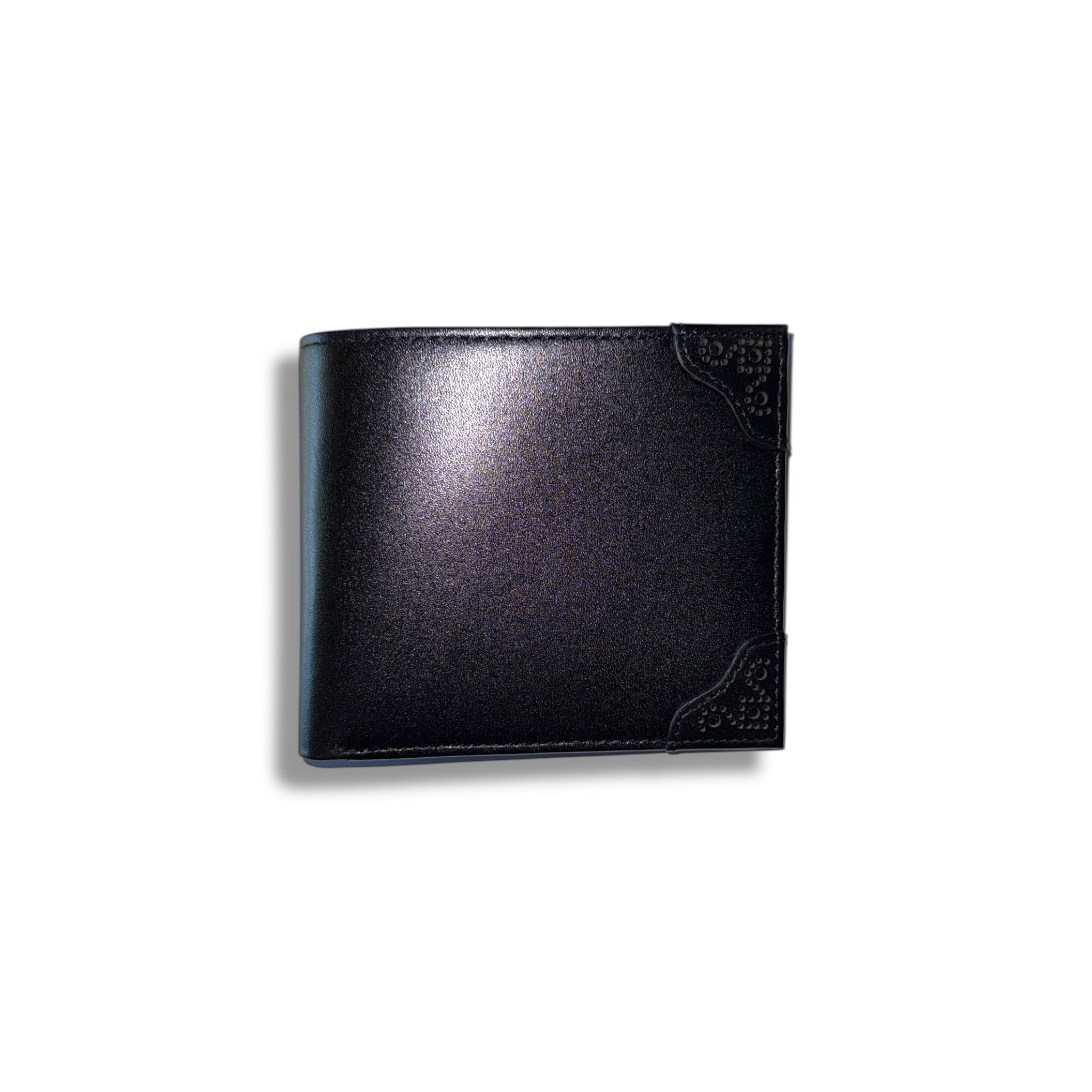 Fred Perry Men's Brogue Detail Billfold Wallet with Coin Pocket - Black | Slim Leather Wallet for Everyday Use, Business, and Travel