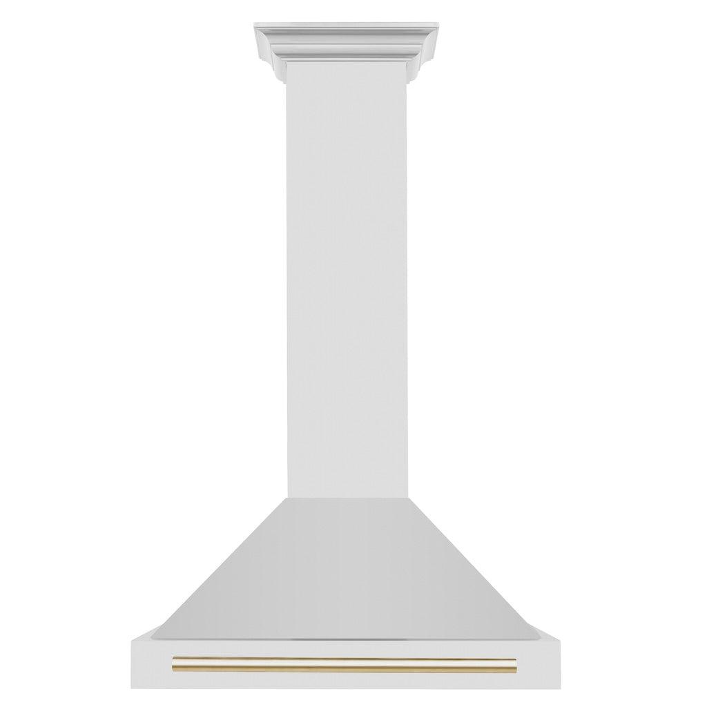 ZLINE KB4STZ G Autograph Edition Convertible Stainless Steel Range Hood with Polished Gold Accents - Professional Kitchen Ventilation for Modern Homes