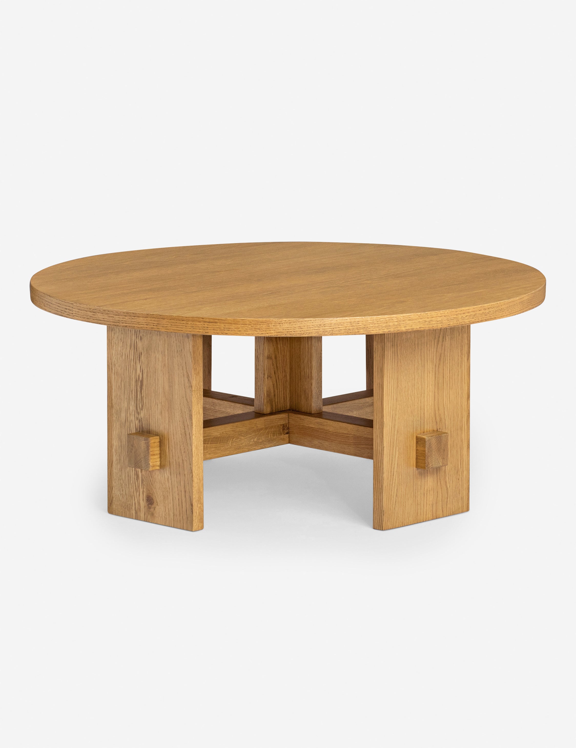 Modern Campos Round Coffee Table - 36 Inch Wooden Living Room Center Table for Small Spaces - Perfect for Apartments, Lounges & Cozy Home Decor