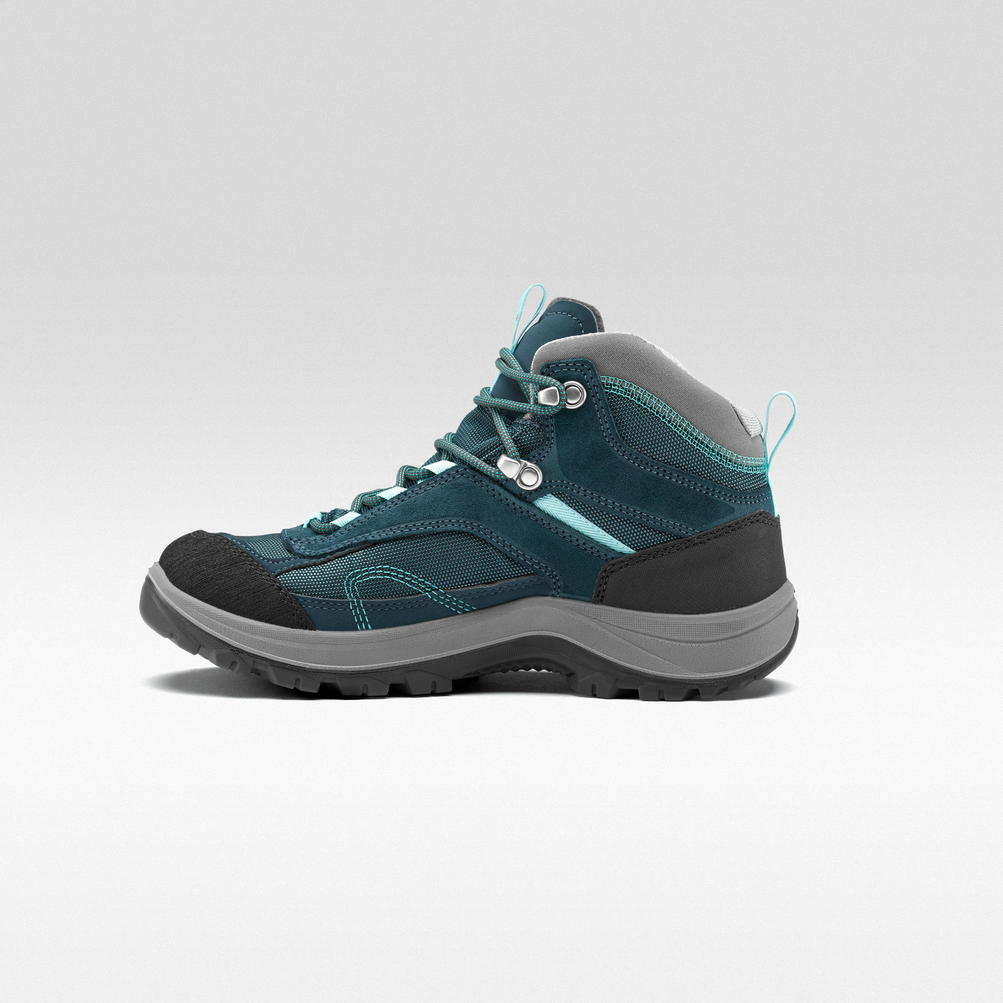 Quechua Women's MH100 Waterproof Mid Hiking Boots - Lightweight Trekking Shoes for Outdoor Adventures, Trail Walking & Camping