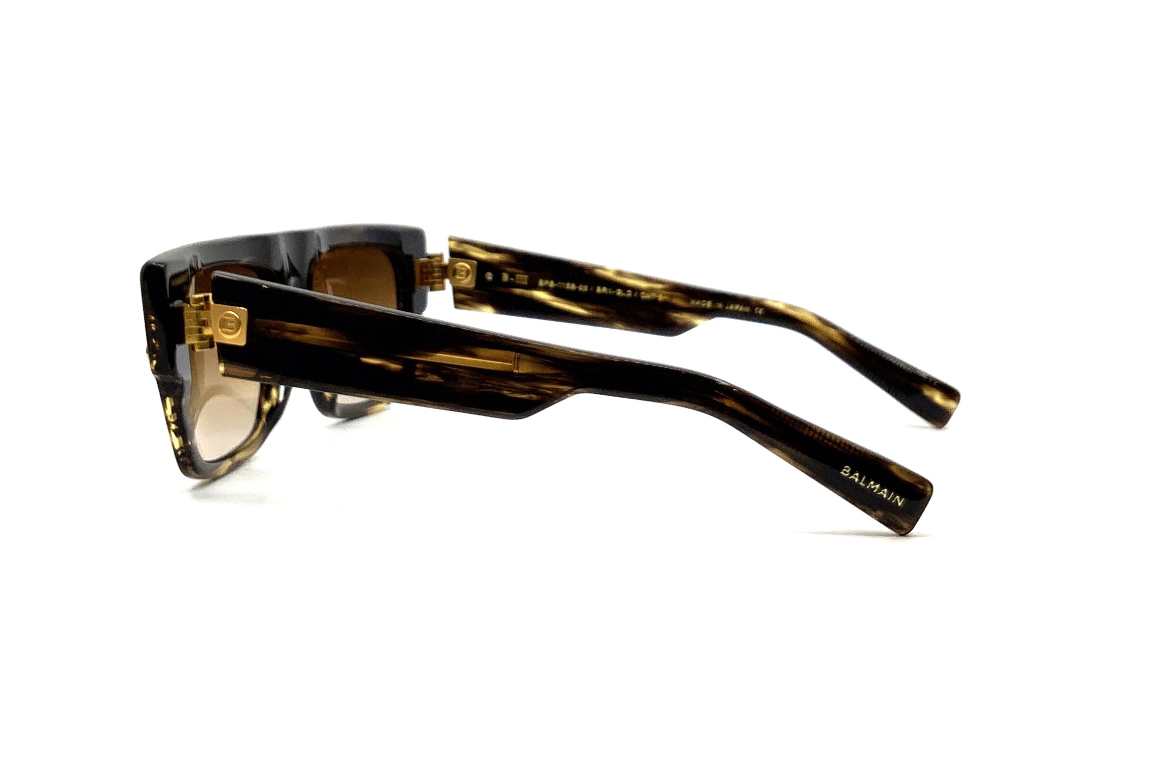 Balmain B III Sunglasses - Brown & Gold Aviator Style for Men & Women | UV Protection, Luxury Fashion Accessory for Outdoor, Driving, and Travel