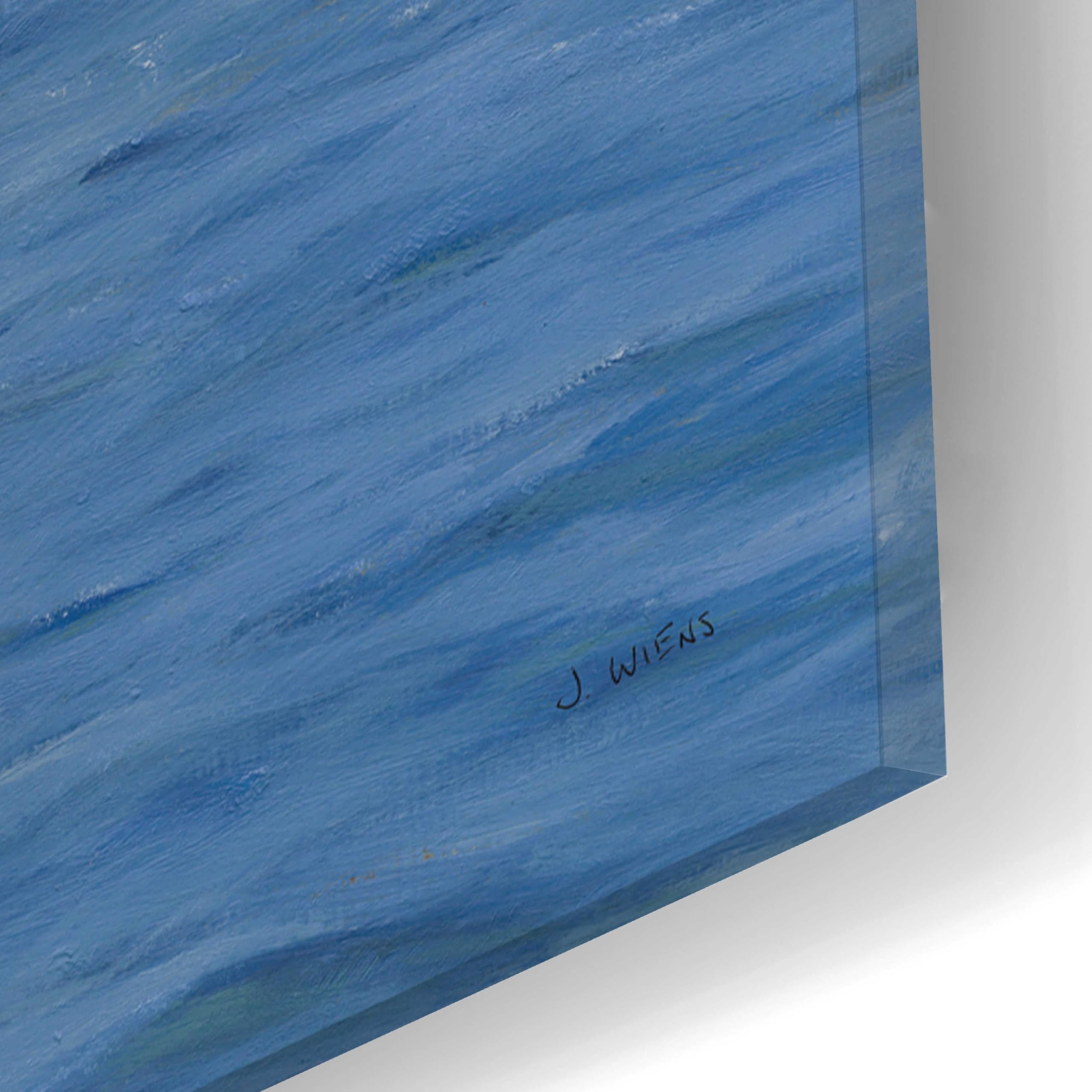Epic Art 'A Day at Sea II' by James Wiens - 16x24 Inch Acrylic Glass Wall Painting - Modern Ocean Wave Decor for Living Room, Bedroom & Office