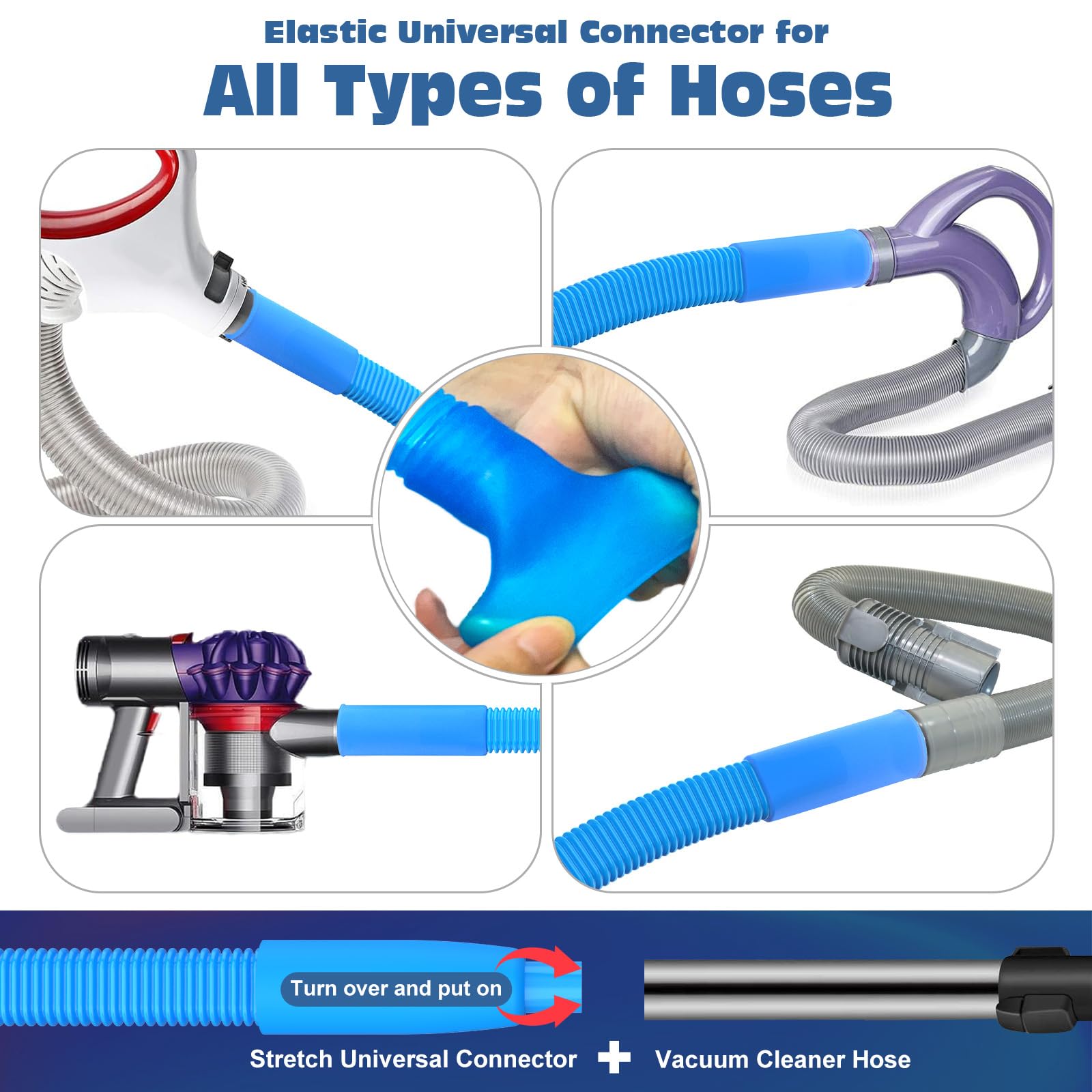 Dryer Vent Cleaner Kit - Universal Vacuum Attachment with Stretch Connector for Lint Removal | Heavy-Duty Cleaning Tool for Dryer Vents & Ducts | Perfect for Home Laundry Room Maintenance & Fire Prevention
