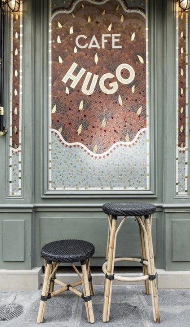 Backless Bistro Style Woven Counter Stool - Modern Kitchen & Bar Height Stool with Durable Wicker Seat - Available in Multiple Colors for Dining, Kitchen Island & Outdoor Patio Use