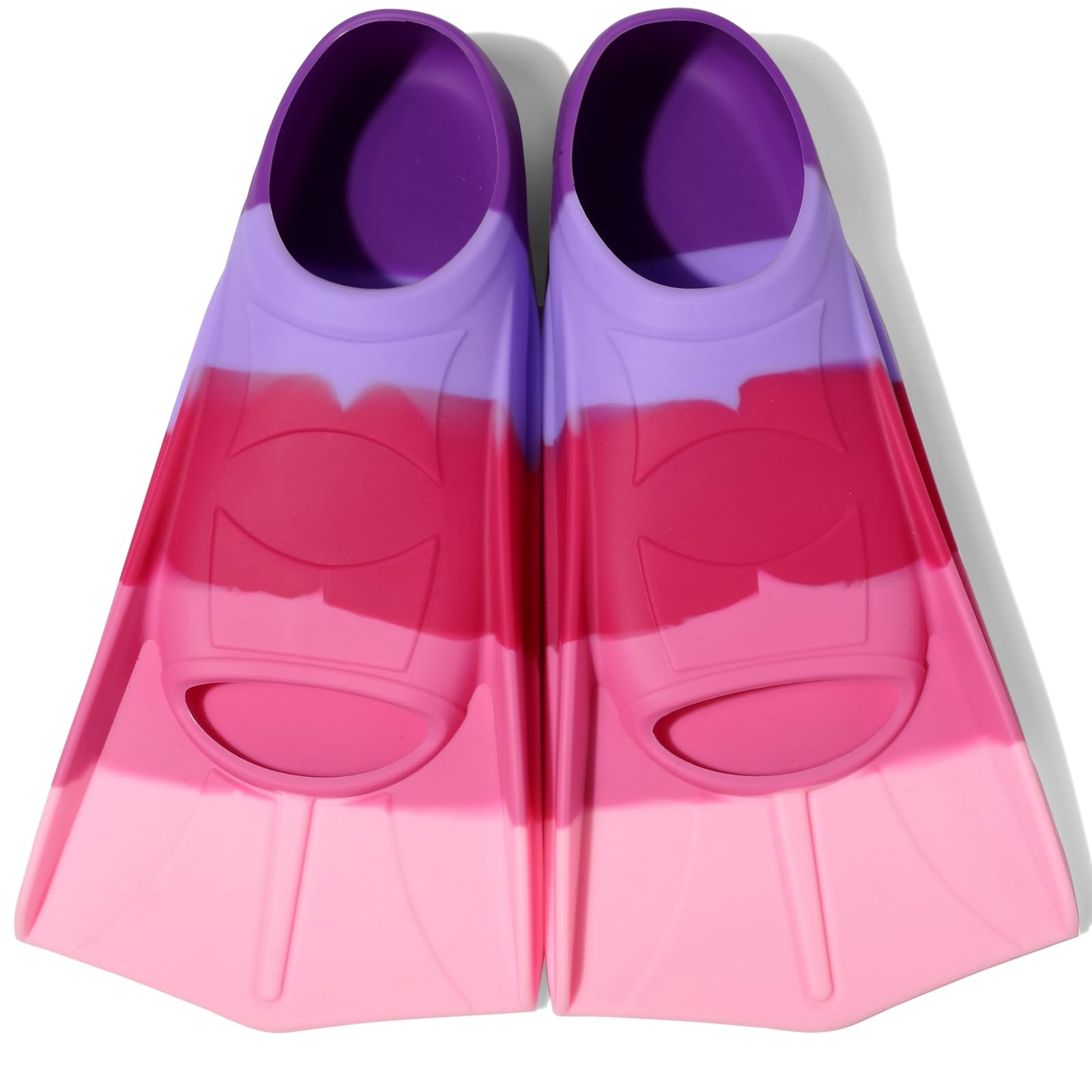 Kids Swim Fins - Short Blade Non-Slip Heel Pool Training Flippers for Youth, Lightweight Design for Swimming Lessons & Water Safety
