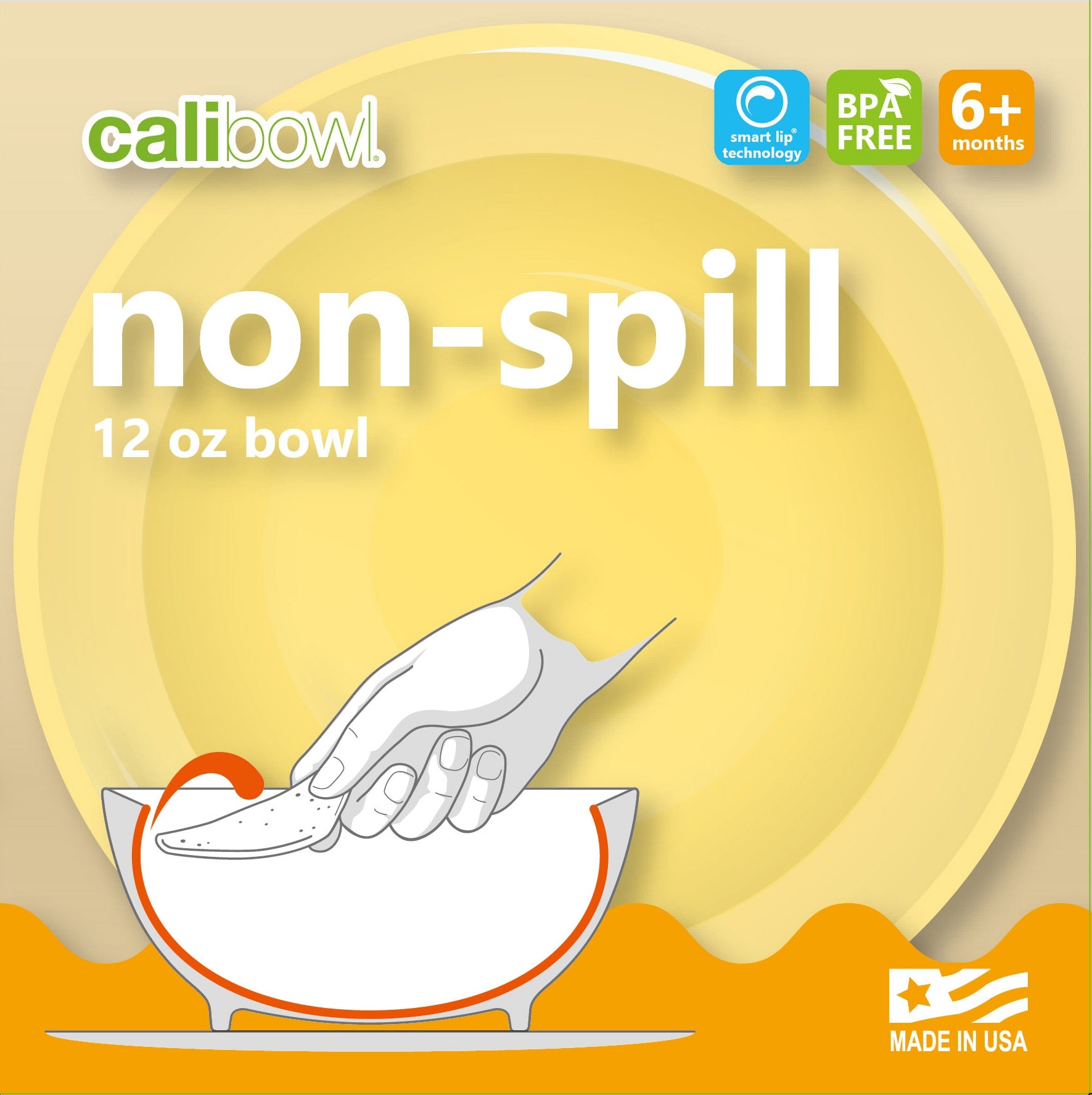 Calibowl 12oz Leak-Proof Non-Slip Toddler Training Bowl - Perfect for Baby-Led Weaning, Mess-Free Mealtime & Learning to Eat Independently