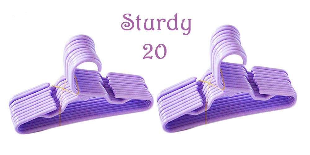20 Pack Sturdy Lavender Doll Clothes Hangers for 18 Inch Girl Dolls - Perfect for American Girl Dolls, Our Generation & More - Organize Doll Wardrobe & Playtime Accessories