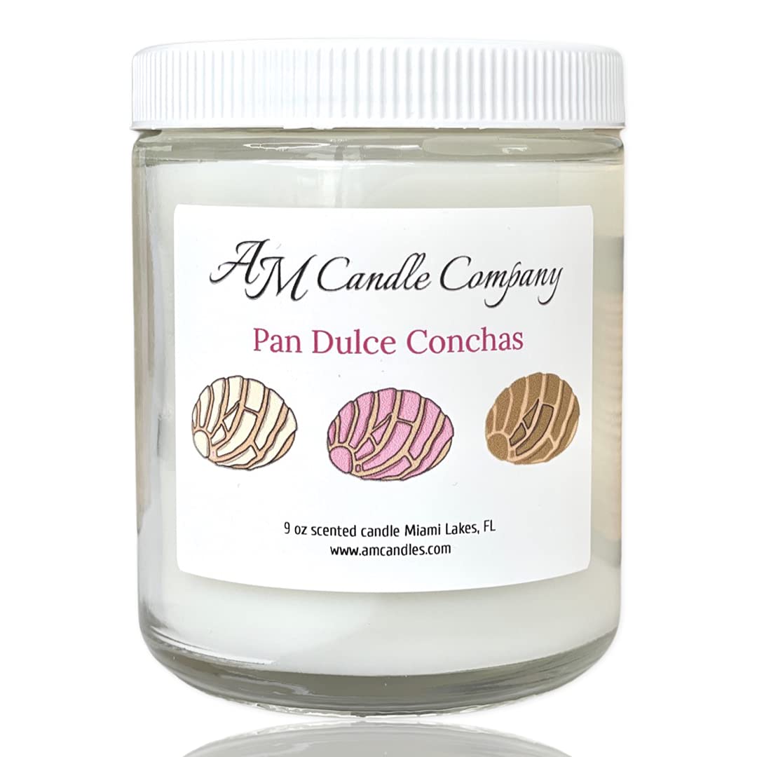 Pan Dulce Concha Bread Scented Candle - Premium Coconut Wax Blend for Home, Mexican Bakery Aroma - Perfect for Kitchen, Dining Room & Gift Giving