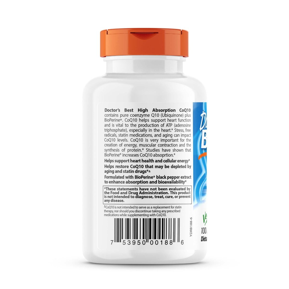 Doctor's Best High Absorption CoQ10 100mg with BioPerine - 120 Vegetarian Capsules - Supports Heart Health & Energy - Perfect for Adults Seeking Antioxidant & Cellular Energy Support