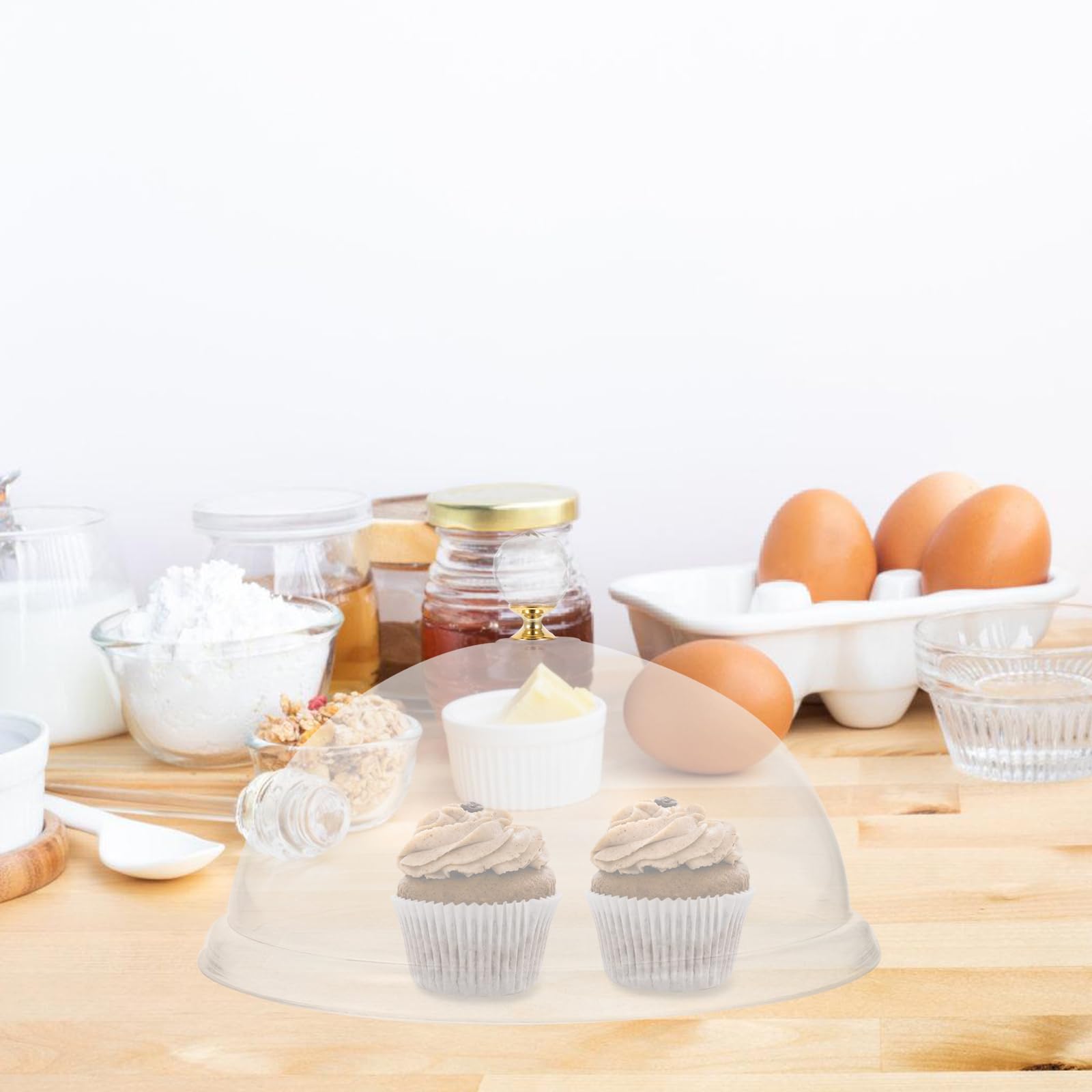 Acrylic Cake Dome Cover - Clear Round Plastic Food Cloche for Cake Stand, Cheese Display & Serving Platter | Perfect for Dessert Presentation, Bakery Showcase & Party Buffet