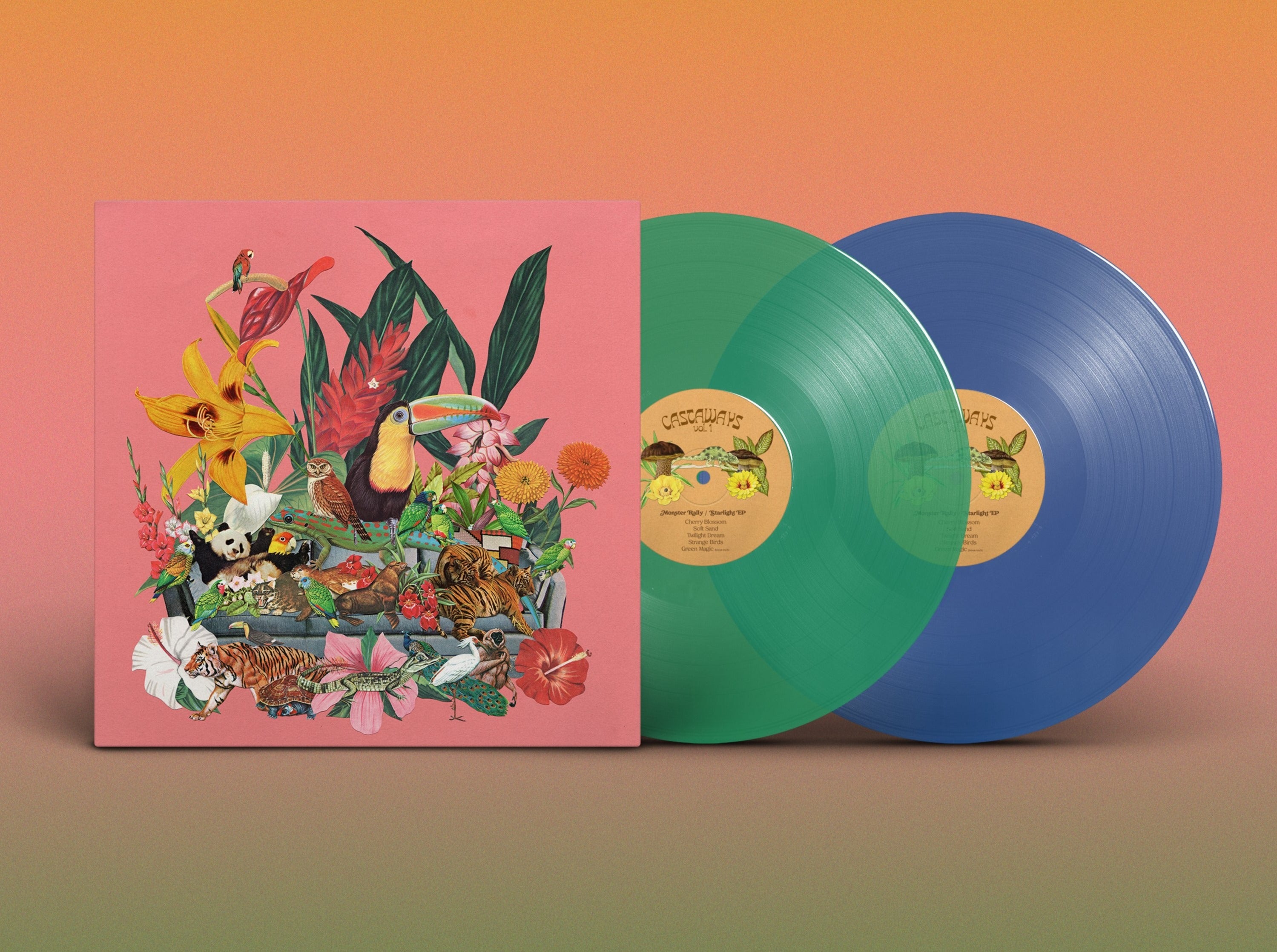 Monster Rally Castaways Vol. 1 (2xLP Vinyl Record) - Limited Edition Tropical Electronic Music for Relaxation & Home Listening