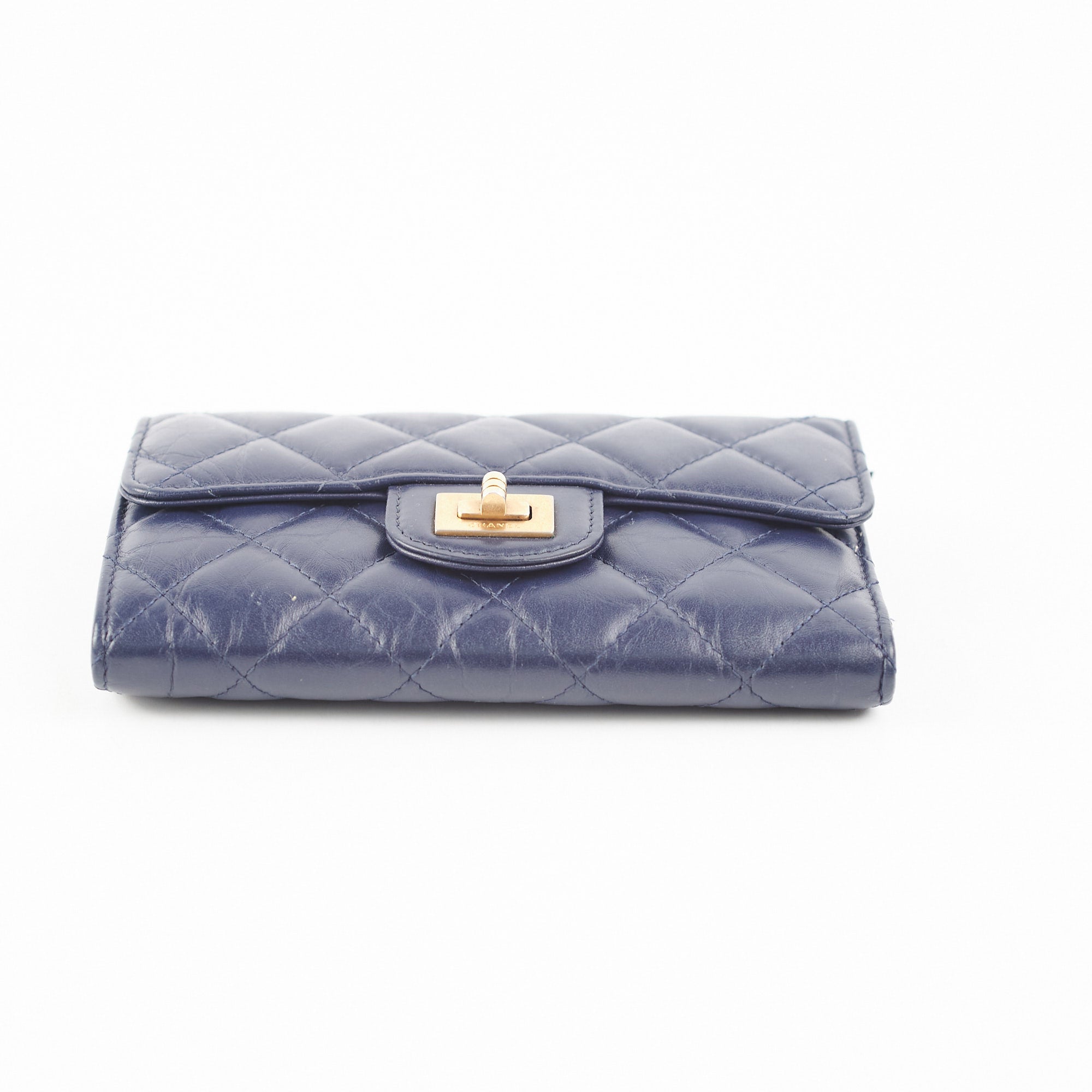 Chanel Reissue 2.55 Compact Wallet in Navy Blue - Premium Leather Card Holder for Women | Perfect for Everyday Use & Travel Accessories