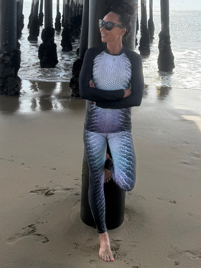 Premium Stingray Rash Guard UPF 50+ Sun Protection - Quick Dry Swim Shirt for Men & Women - Ideal for Surfing, Swimming, Beach & Water Sports