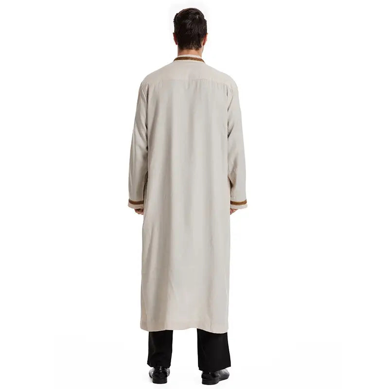 Premium Arab Men's Bisht Thobe - Elegant Open Cardigan Thawb for Special Occasions | Perfect for Weddings, Eids & Formal Events