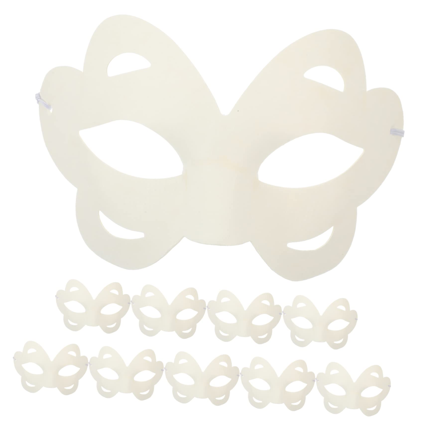 Veemoon 10pcs DIY Hand Painted Blank White Masks - Halloween Fox Cosplay, Masquerade Party Decor, Face Mask for Women - Perfect for Costume Parties, Art Projects & Home Decor