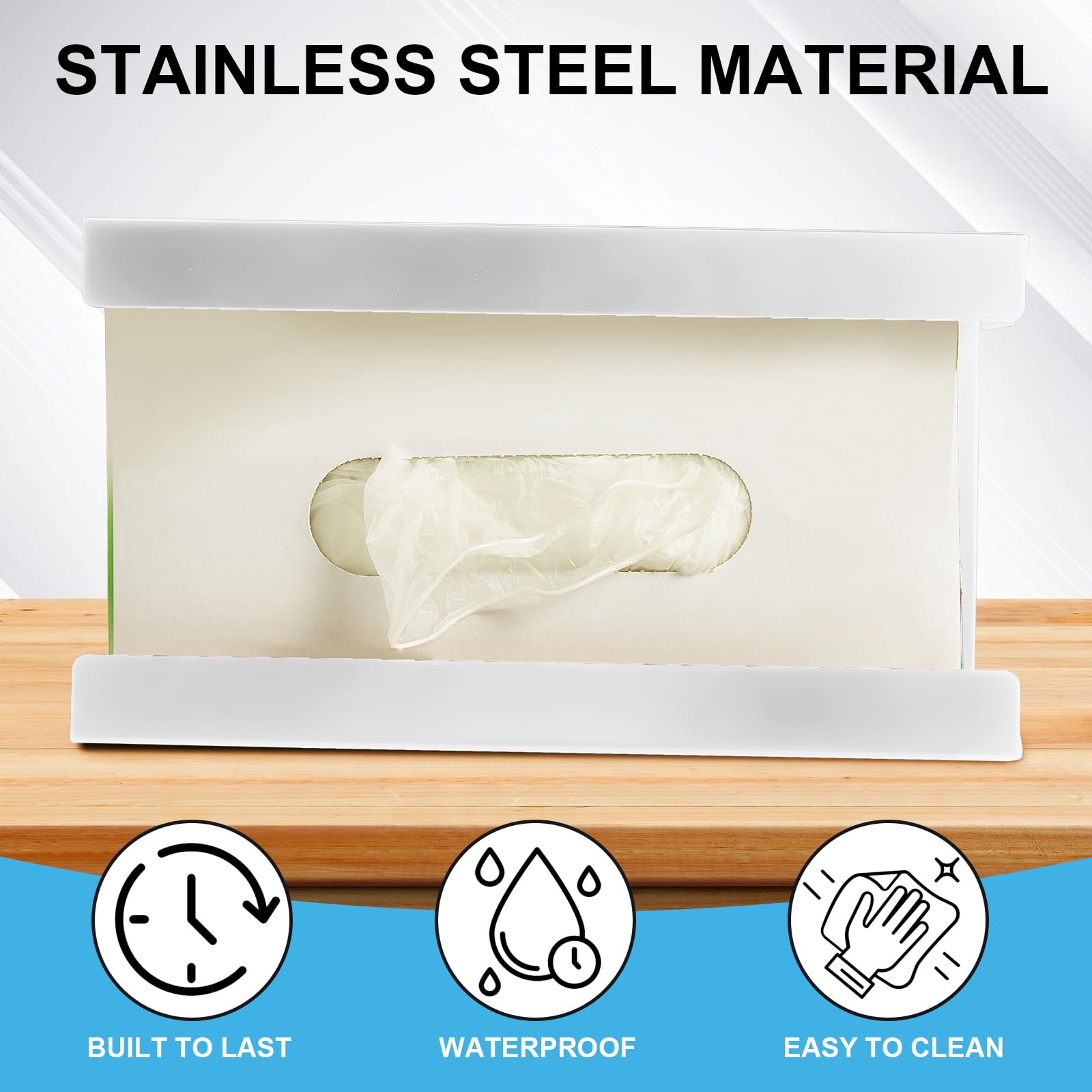 Lounsweer 2 Pack Magnetic Glove Dispenser Holders - Commercial Quality Glove & Towel Organizer for Kitchen, Fridge, Office, Workshop, Garage, Hospital - Wall Mount White Storage Box (Perfect for Sanitary Glove Storage & Easy Access)