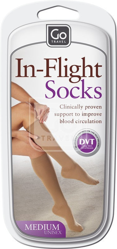 Go Travel Flight Socks Nude - Compression Socks for Women & Men, Anti-Embolism, Long Flights, Airplane Travel, Work & Nursing - Comfortable Support for Circulation & Swelling Relief
