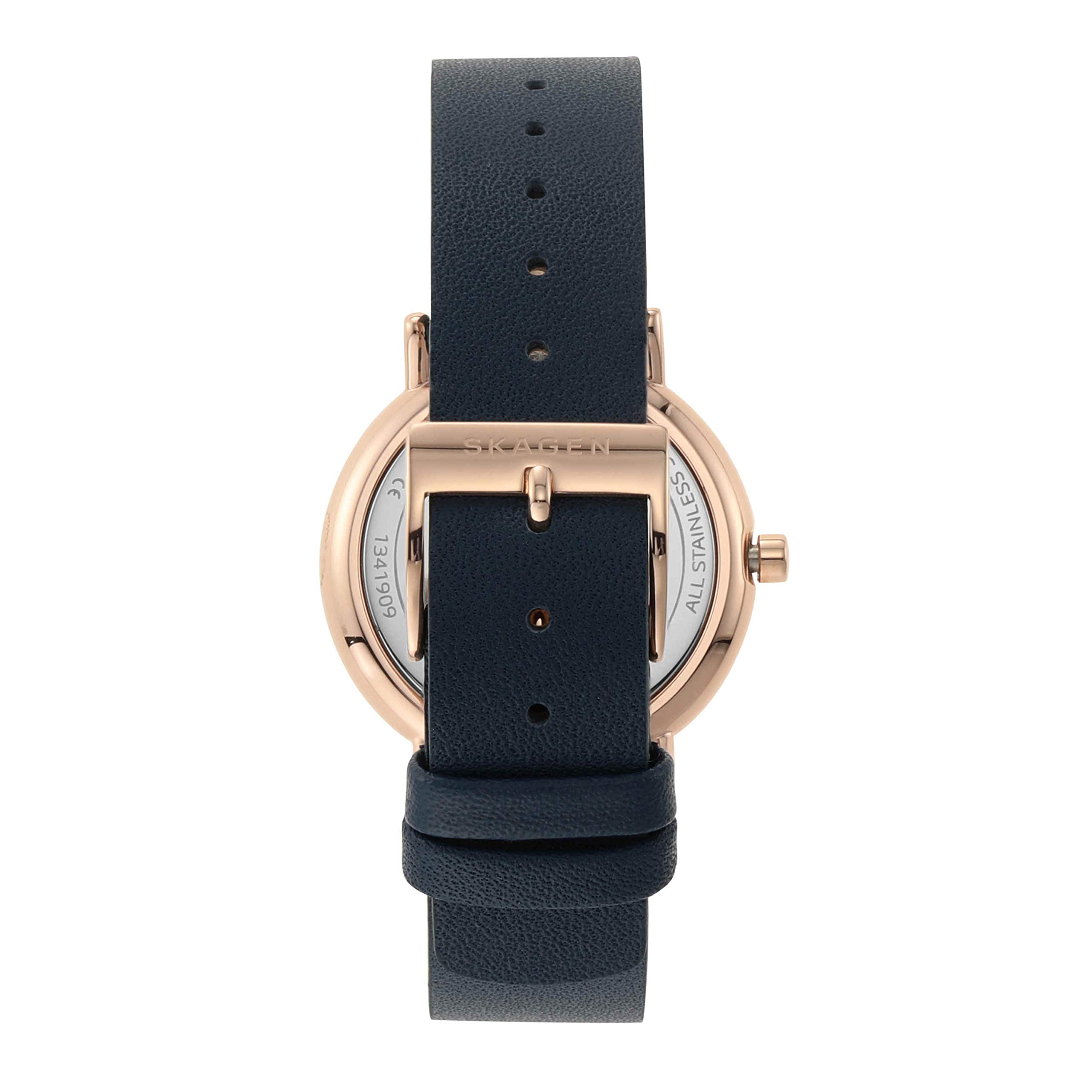 Skagen Women's Watch - Elegant Stainless Steel Analog Watch with Leather Strap | Perfect for Business, Casual & Everyday Wear