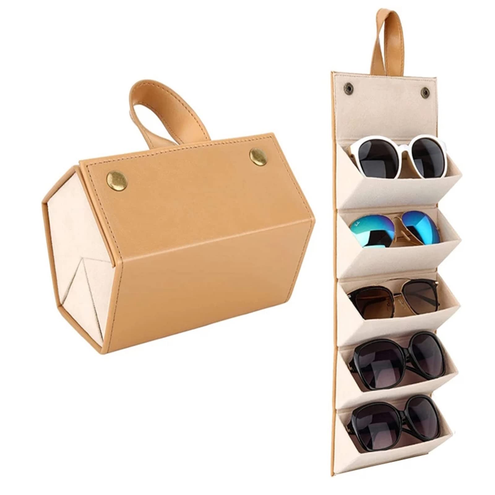 Cokritsm Men's Eyeglass Case - Portable Travel Sunglasses Organizer with Storage Pouch, Foldable Glasses Case for Men & Women | Perfect for Travel, Work, and Daily Use