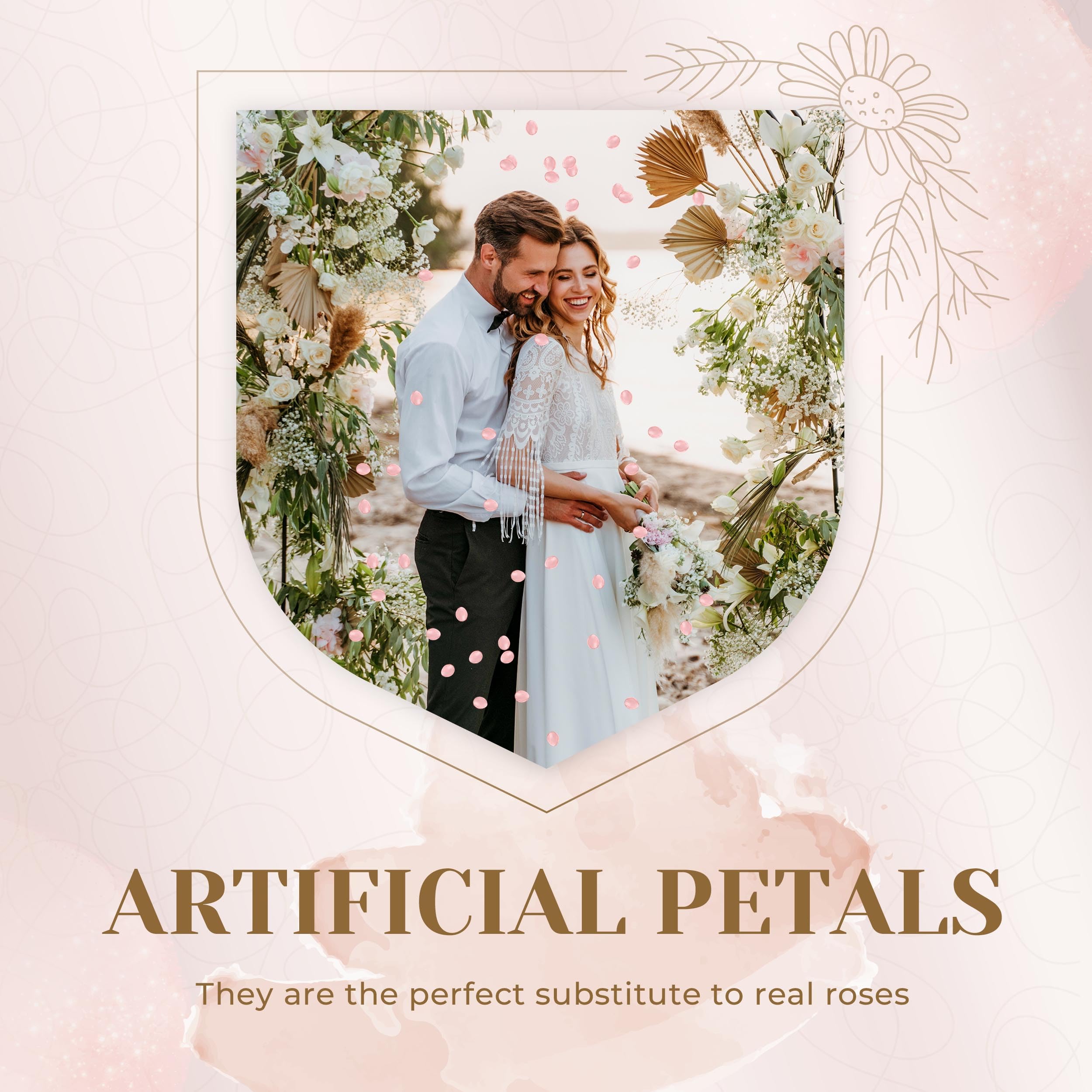 300pcs Artificial Silk Rose Petals - Premium Wedding Aisle Decor, Flower Girl Scatter, Table Centerpieces, Party Confetti & Home Decoration - Perfect for Weddings, Baby Showers, Anniversaries & Romantic Events