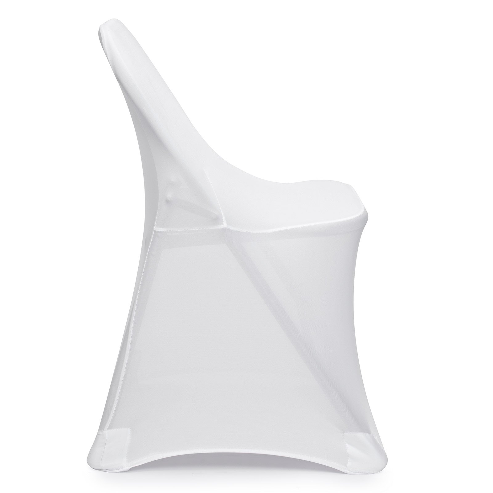 Lann's Linens 50-Piece White Spandex Folding Chair Covers - Stretchable, Wrinkle-Resistant for Weddings, Parties, Banquets & Events - Perfect for Indoor/Outdoor Decorations
