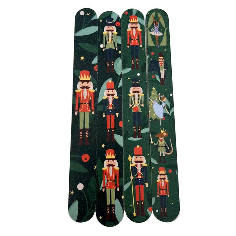 Christmas Nutcracker Nail File Set - Holiday Nail Care Kit for Manicure & Pedicure - Perfect Stocking Stuffer Gift for Women & Girls (Great for Christmas Decorations & DIY Nail Art)