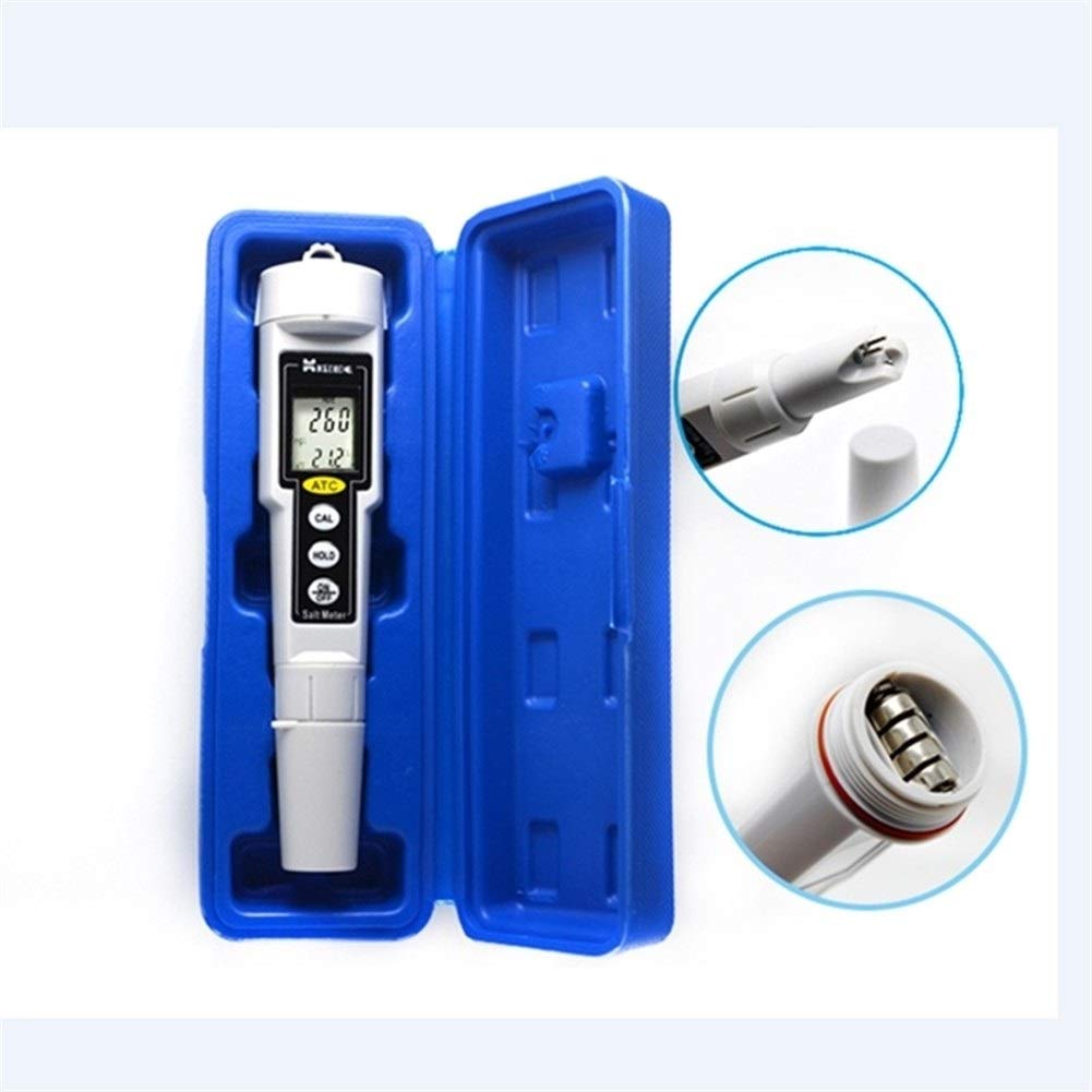 Precision Digital Salt Meter 0-9999 Mg/L - Waterproof Salinity Tester for Aquariums, Pools & Seawater - Portable Salinometer CT3081 with Accurate Salt Value Measurement