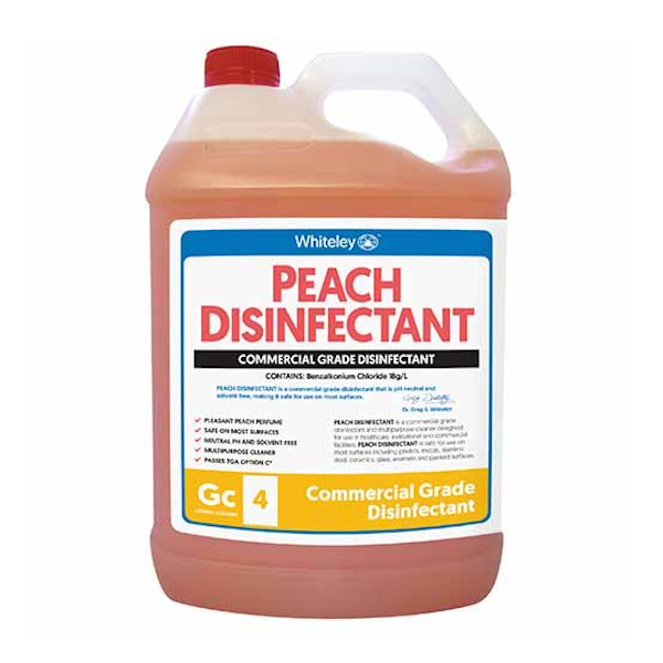Whiteley Peach Disinfectant Spray - Antibacterial & Antiviral Surface Cleaner (32oz) - Kills 99.9% Germs - Fresh Peach Scent - Ideal for Home, Office & Gym Sanitizing