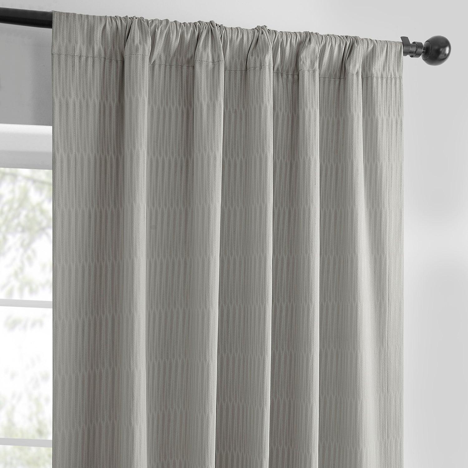 Pewter Abstract Embossed Velvet Blackout Curtains for Living Room & Bedroom - Elegant Room Darkening Window Drapes for Home Decor