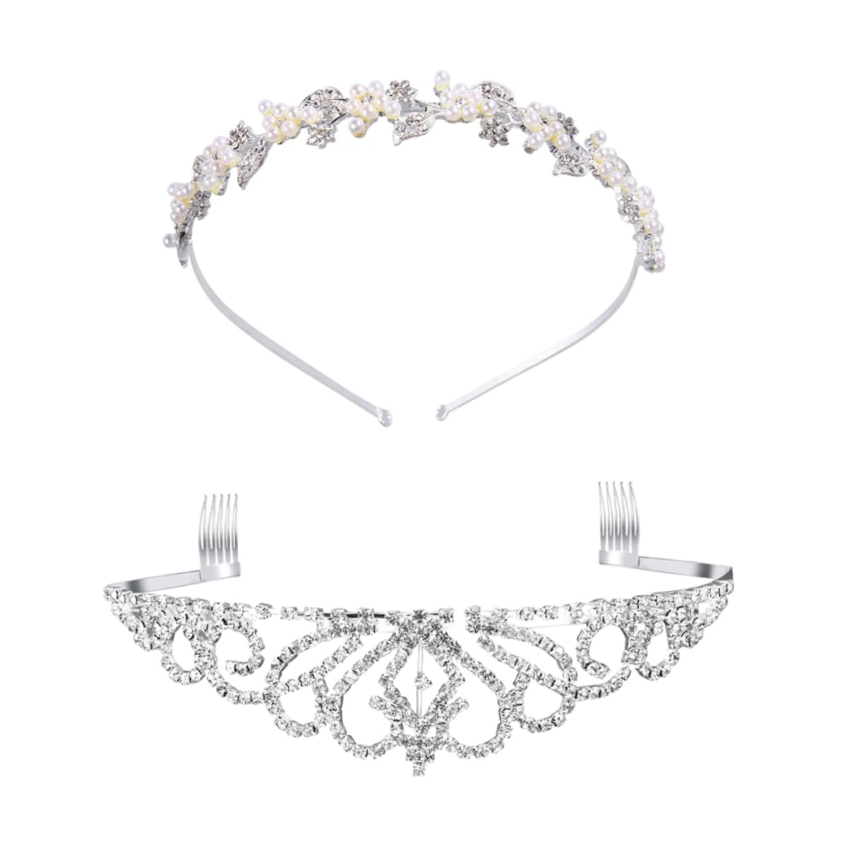 Abaodam 4-Piece Wedding Headband Set - Rhinestone Crystal Bridal Tiara for Bride, Birthday Party, Miss Crown Hair Accessories | Perfect for Weddings, Bachelorette Parties & Special Occasions