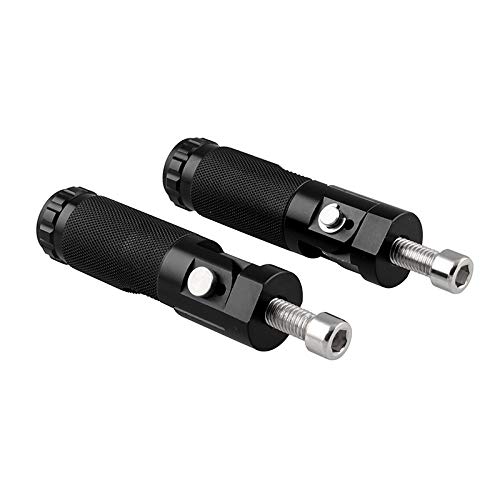CNC Aluminum Folding Footrests & Rear Pedals Set - Universal Motorcycle Foot Pegs for Comfort & Control (Black) - Perfect for Long Rides, Cruisers & Adventure Bikes