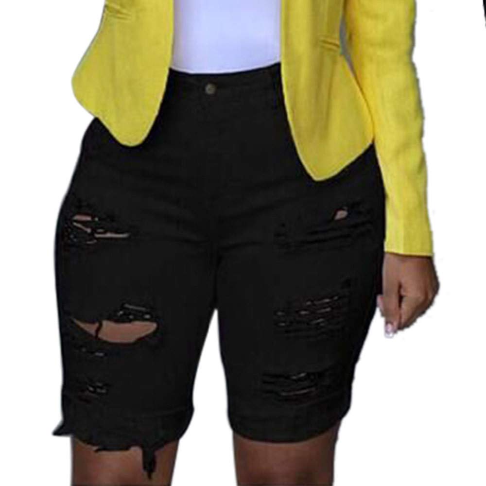 Fudule Women's Distressed Denim Shorts - Casual & Skinny Fit for Summer