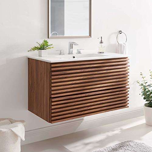 Walnut / White Sink