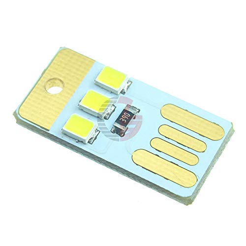 Mini LED Night Light USB Rechargeable - Portable Pocket Card Lamp with White Bulb, Keychain Attachment for Camping, Travel & Emergency Use
