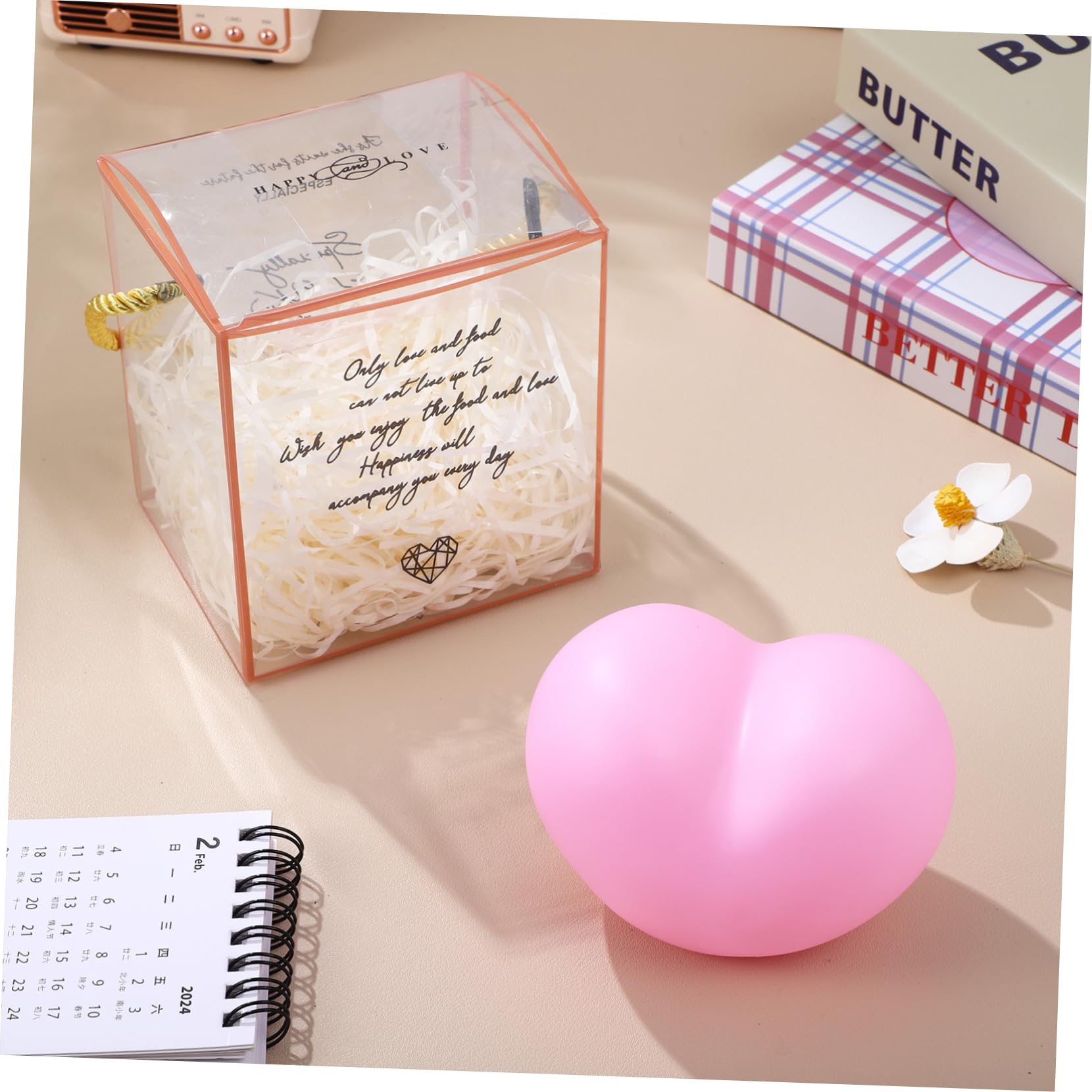 Toddmomy Heart Shaped LED Night Light - Cute Romantic Cube Lamp for Girls Bedroom, Nursery, Kids Room Decor - Perfect for Valentine's Day, Birthday Gifts & Bedside Lighting