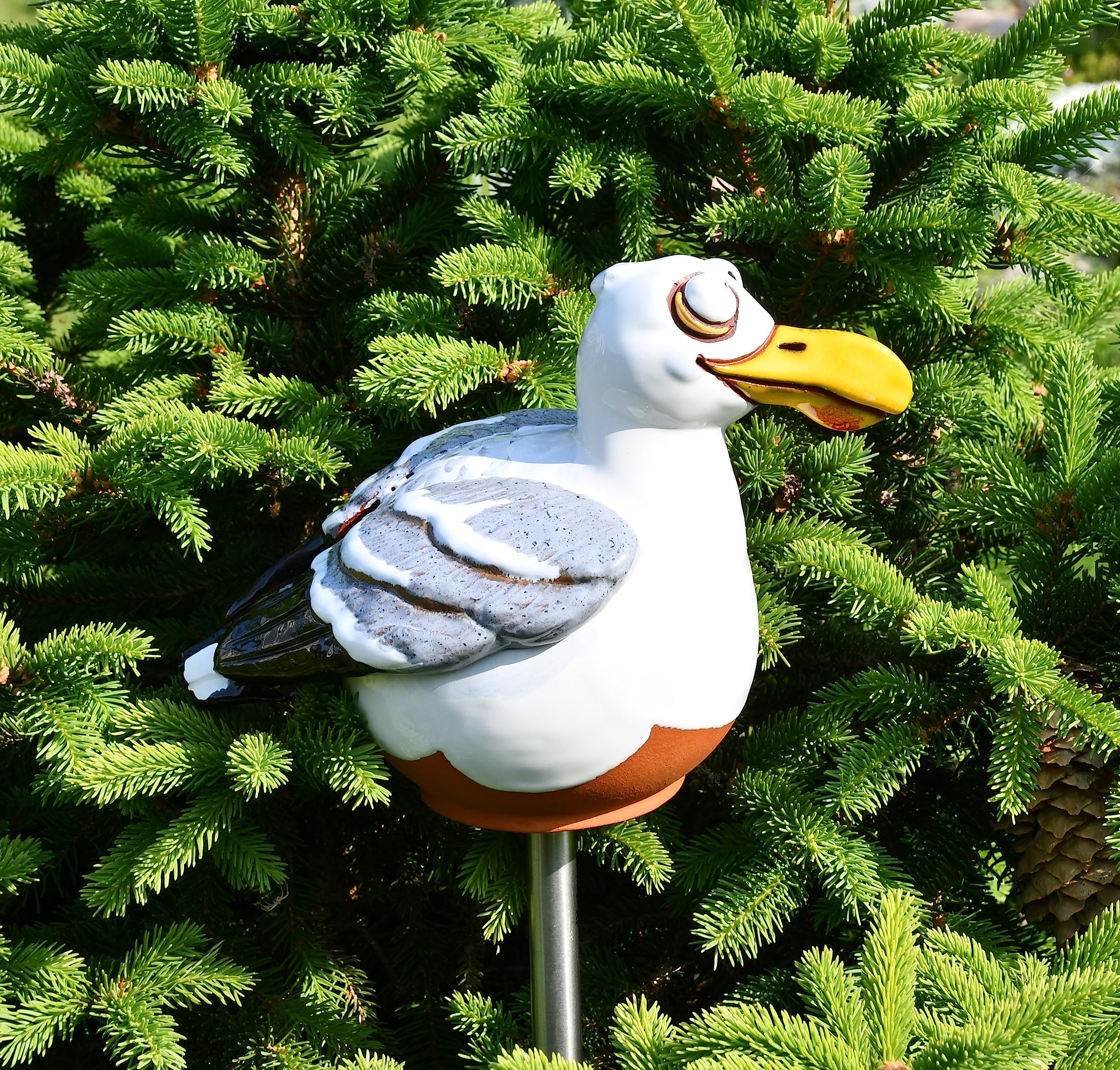 Handmade Frostproof Ceramic Seagull Lawn Stake - Unique Outdoor Garden Statue Decor for Women & Men - Perfect Gift for Gardeners, Yard & Patio Decoration - Ideal for Coastal, Beach & Backyard Themes