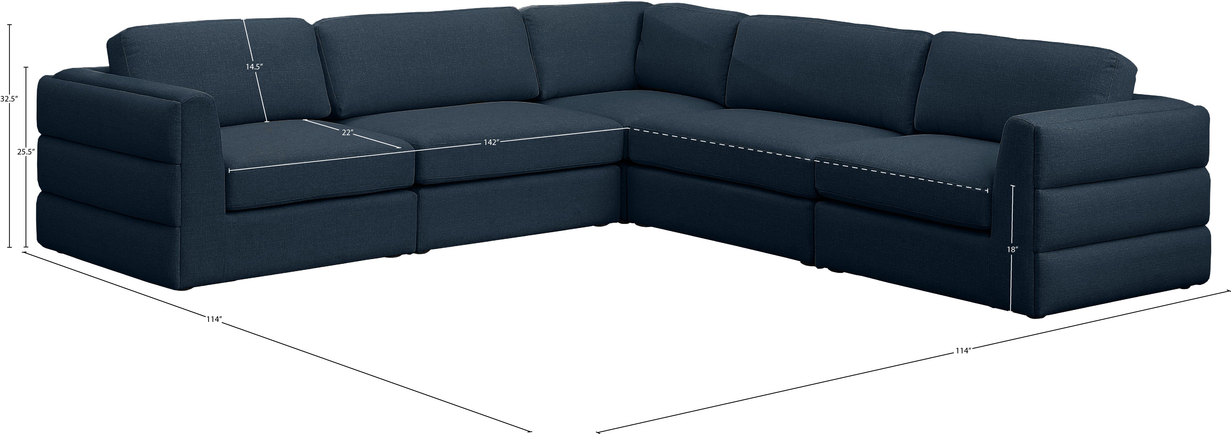 Beckham Durable Linen Texture Fabric Modular Sectional Sofa - Modern Living Room Furniture for Home & Office Comfort
