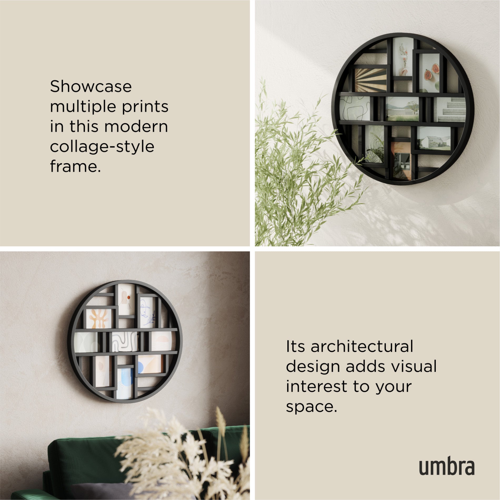 Luna Wall Multi Picture Frame - Display Your Favorite Memories in Style | Perfect for Living Room, Bedroom & Office Decor