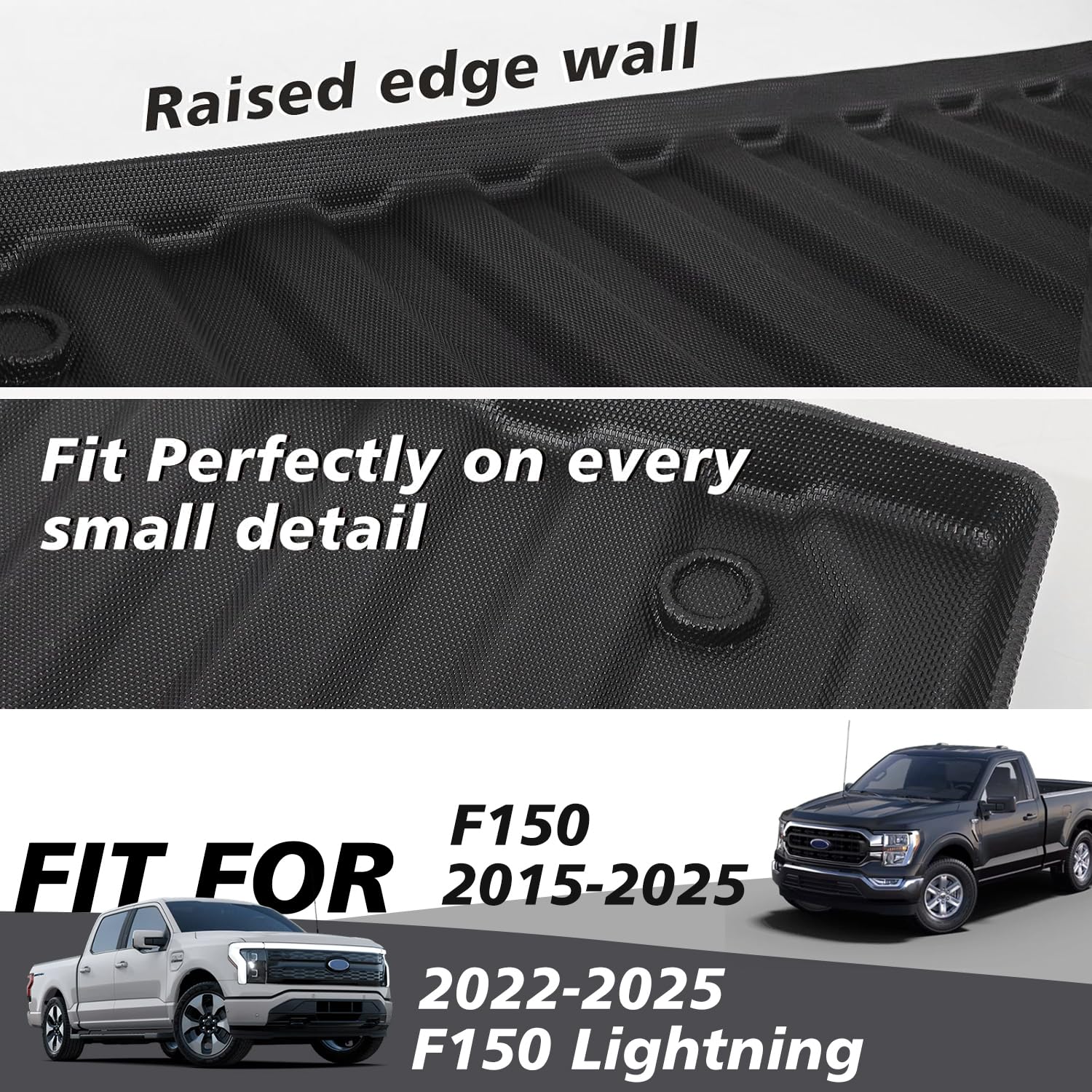 **Heavy Duty TPE Truck Bed Mat for 2015-2025 Ford F150 & Lightning - 5.5FT All-Weather Protection, Non-Slip Cargo Liner (Fits Flush, Excludes Side Storage Beds) - Perfect for Hauling, Camping & Work Site Use**