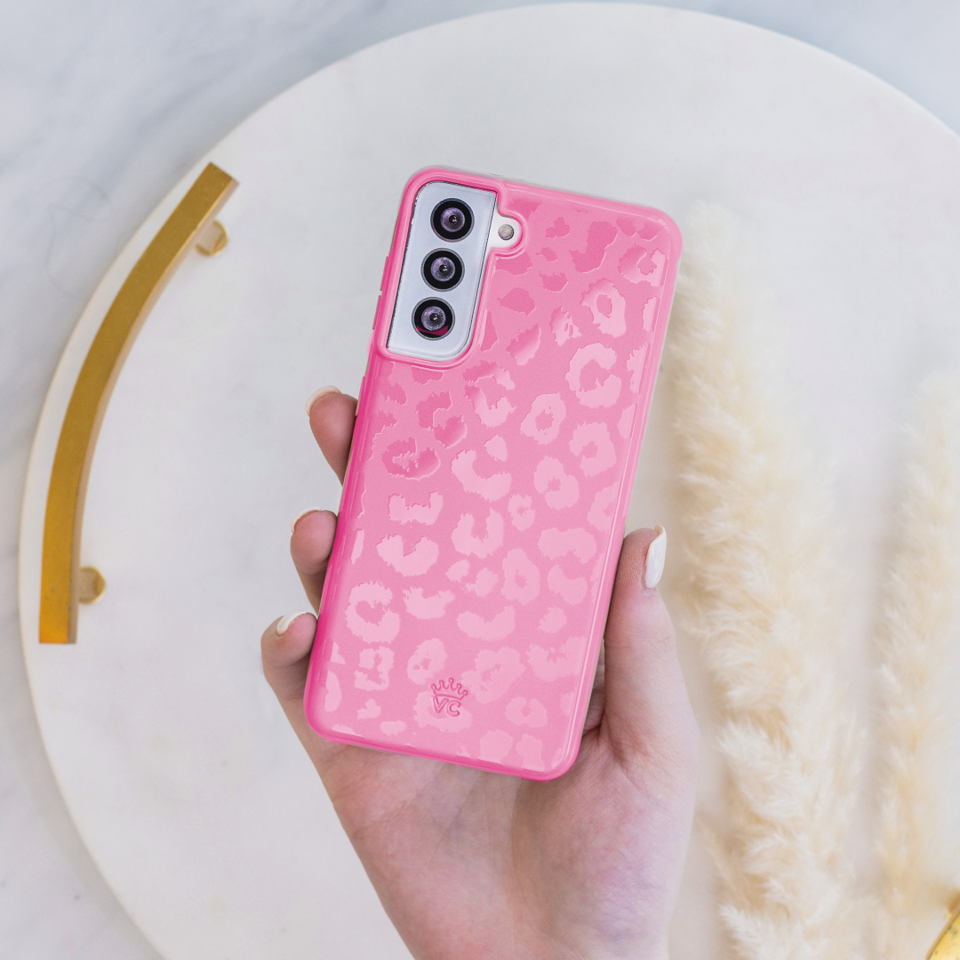 Hot Pink Leopard Print Samsung Phone Case - Durable Protective Cover for Samsung Galaxy S21/S20