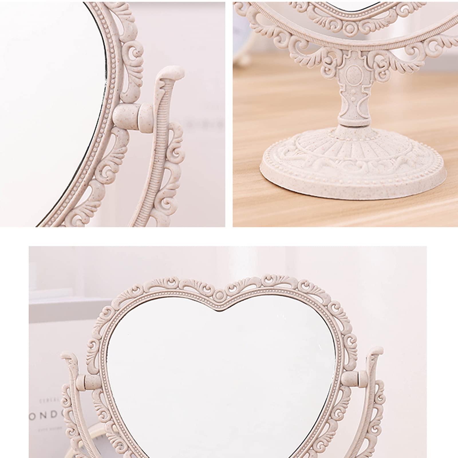 Vanity Desktop Makeup Mirror with Adjustable Stand - Retro Style Purple Vanity Mirror for Girls & Students - Perfect for Dressing Table, Bedroom Decor & Gift Giving