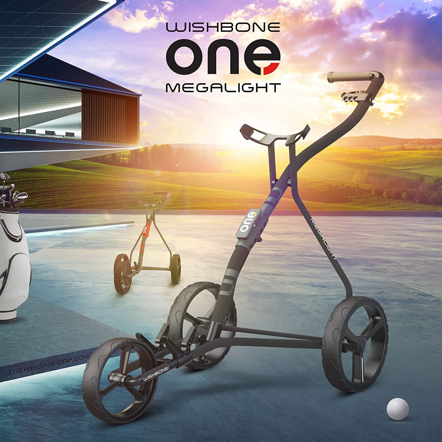 Premium 3-Wheel Golf Push Cart with Adjustable Handle - Lightweight Golf Trolley for Men & Women - Easy Push & Pull Golf Caddy for Courses, Driving Range & Outdoor Practice