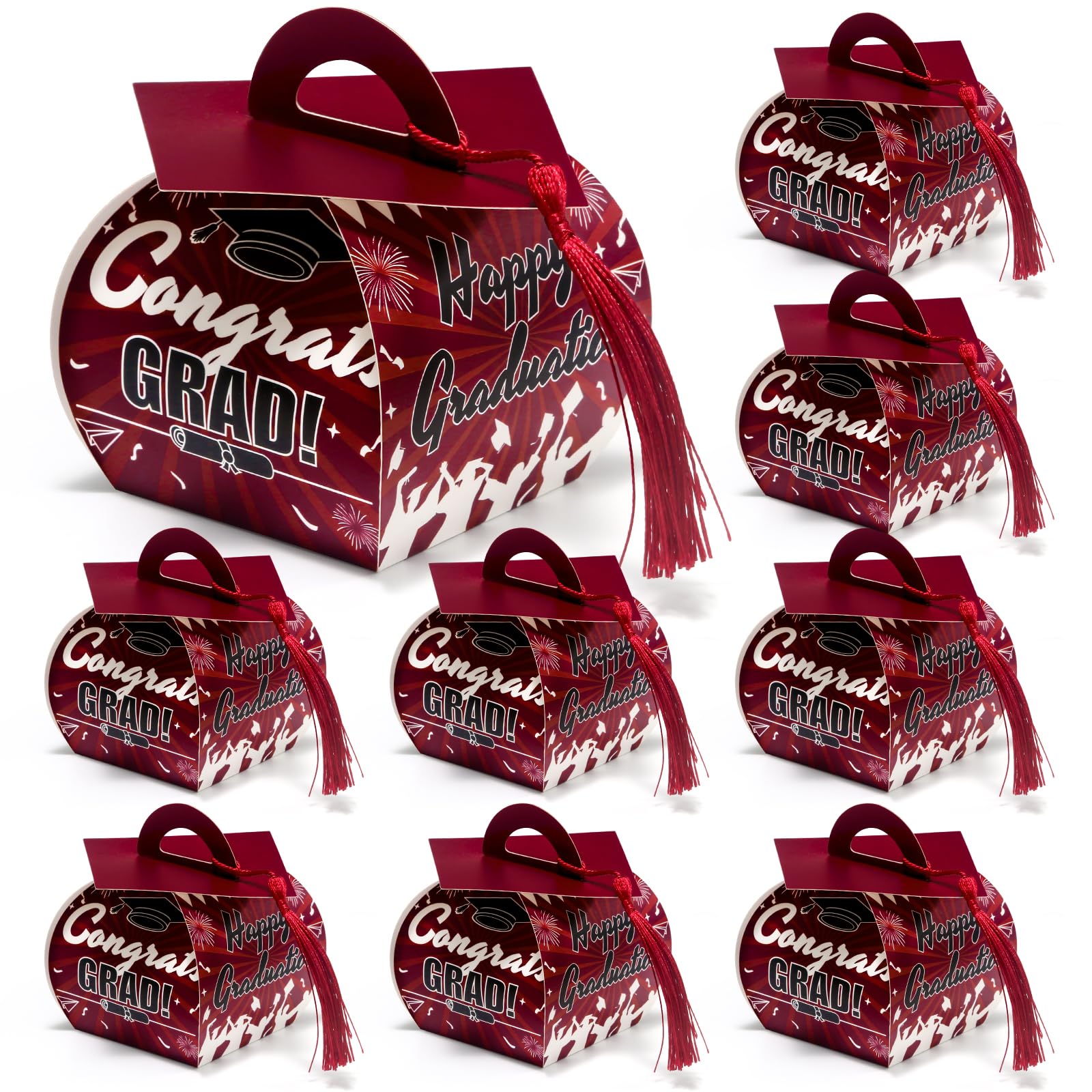 36 Pcs Graduation Cap Gift Boxes with Tassel - Elegant Graduation Party Decorations, Candy Treat Boxes for Graduation Centerpieces & Party Favors - Perfect for Graduation Ceremonies, School Parties & Celebration Events