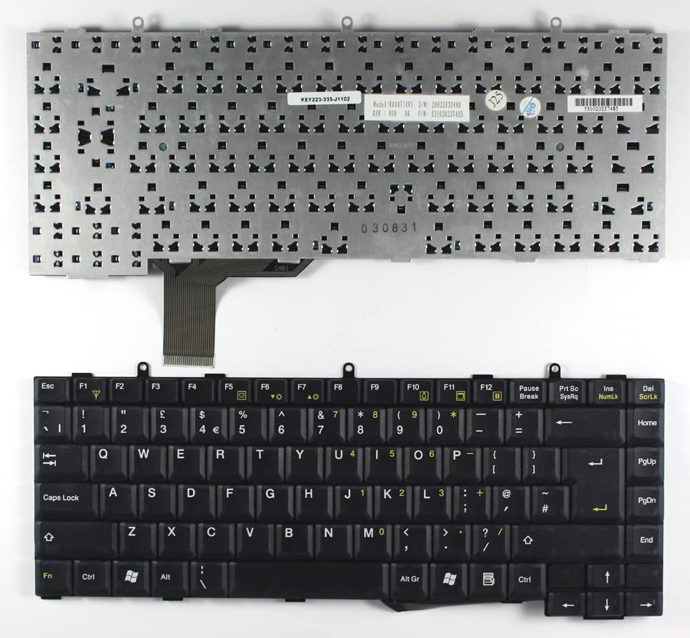 Black UK Layout Replacement Laptop Keyboard for Advent K010718V1 - Compatible with Advent Laptops, Perfect for Typing, Gaming & Office Work