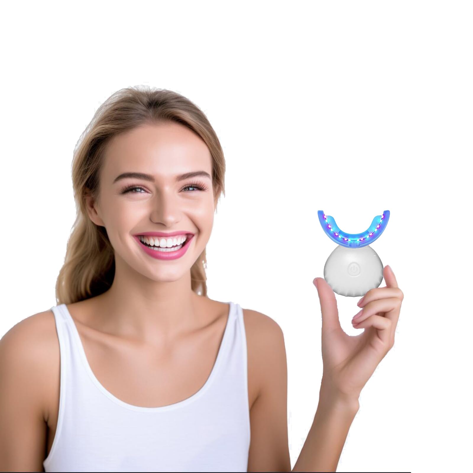 32 LED Teeth Whitening Accelerator Light with Cold & Red Light Therapy - Professional Teeth Whitening Kit with Built-in 16 Minute Timer (Black) - Perfect for Home Use, Travel, and Dental Care Routine