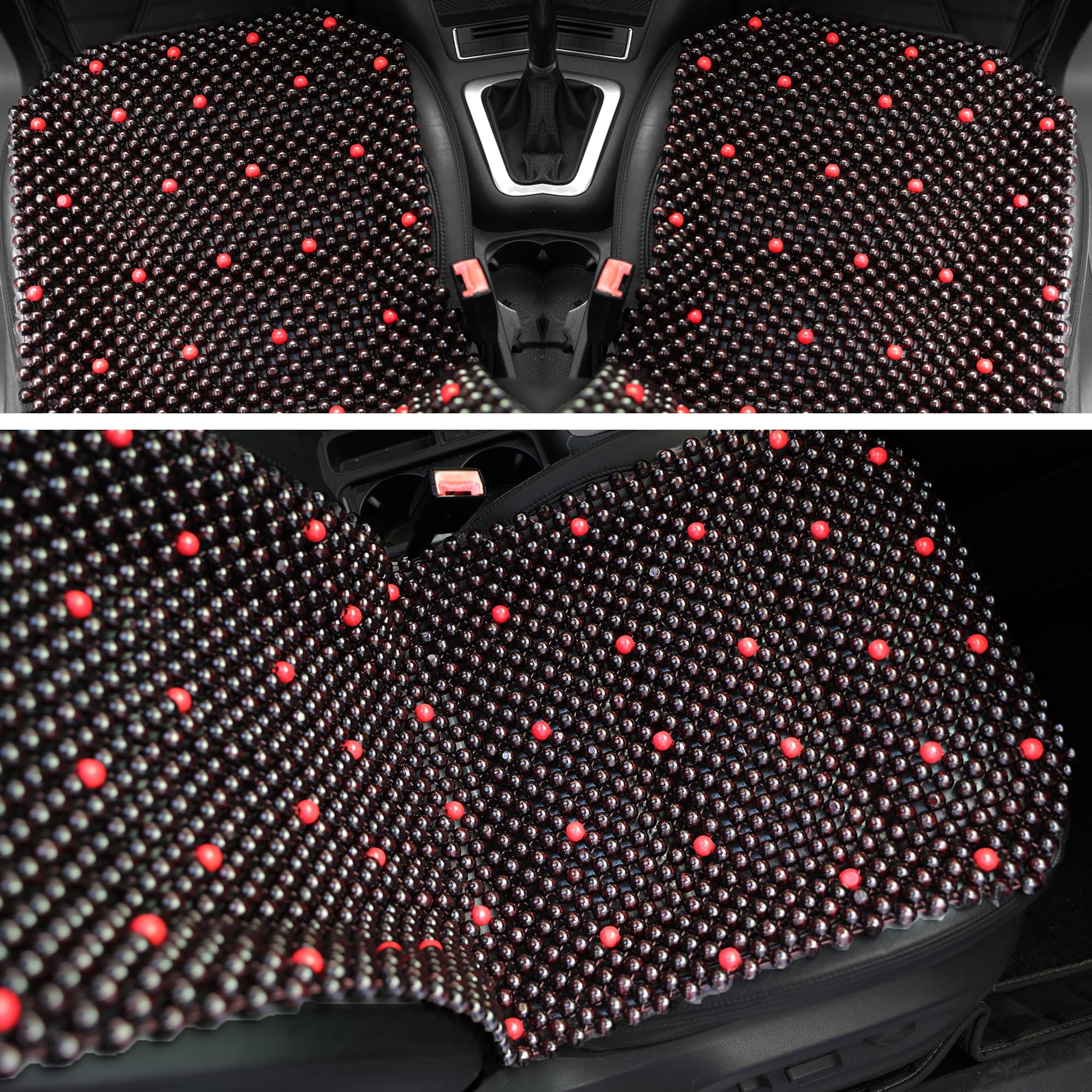 Beaded Cooling Car Seat Cover for Cars & Trucks - Natural Wood Ventilated Auto Seat Cushion | Breathable Beaded Seat Cooler Pad for Summer | Sweat Protection & Comfort | Perfect for Long Drives & Hot Weather Commutes